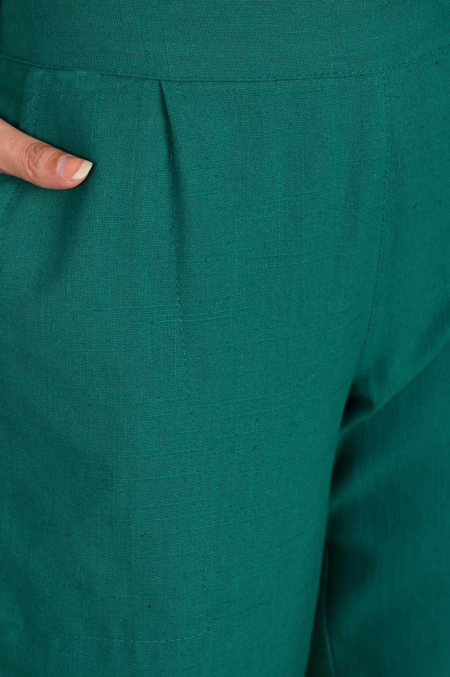 RAMA GREEN CLASSIC COTTON PANTS - SAFED DHAGA 