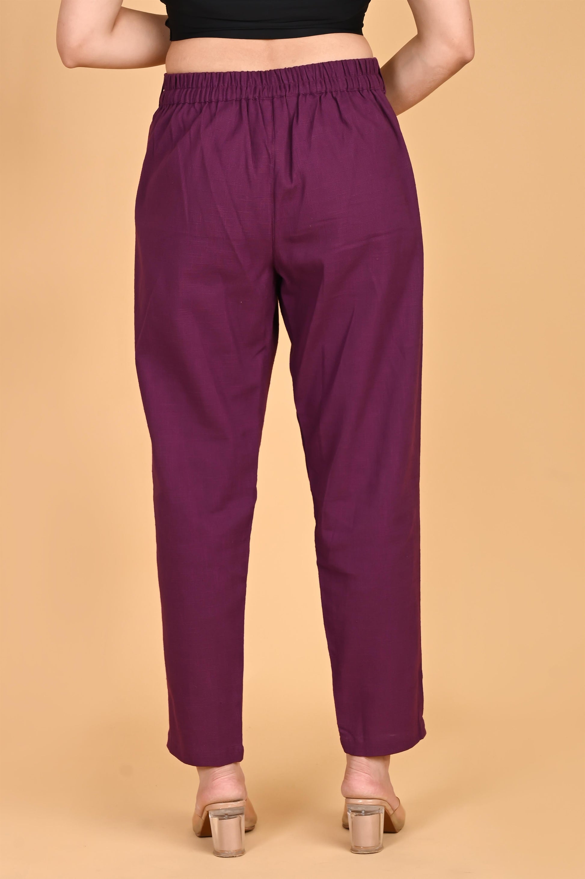 PURPLE CLASSIC COTTON PANTS - SAFED DHAGA 