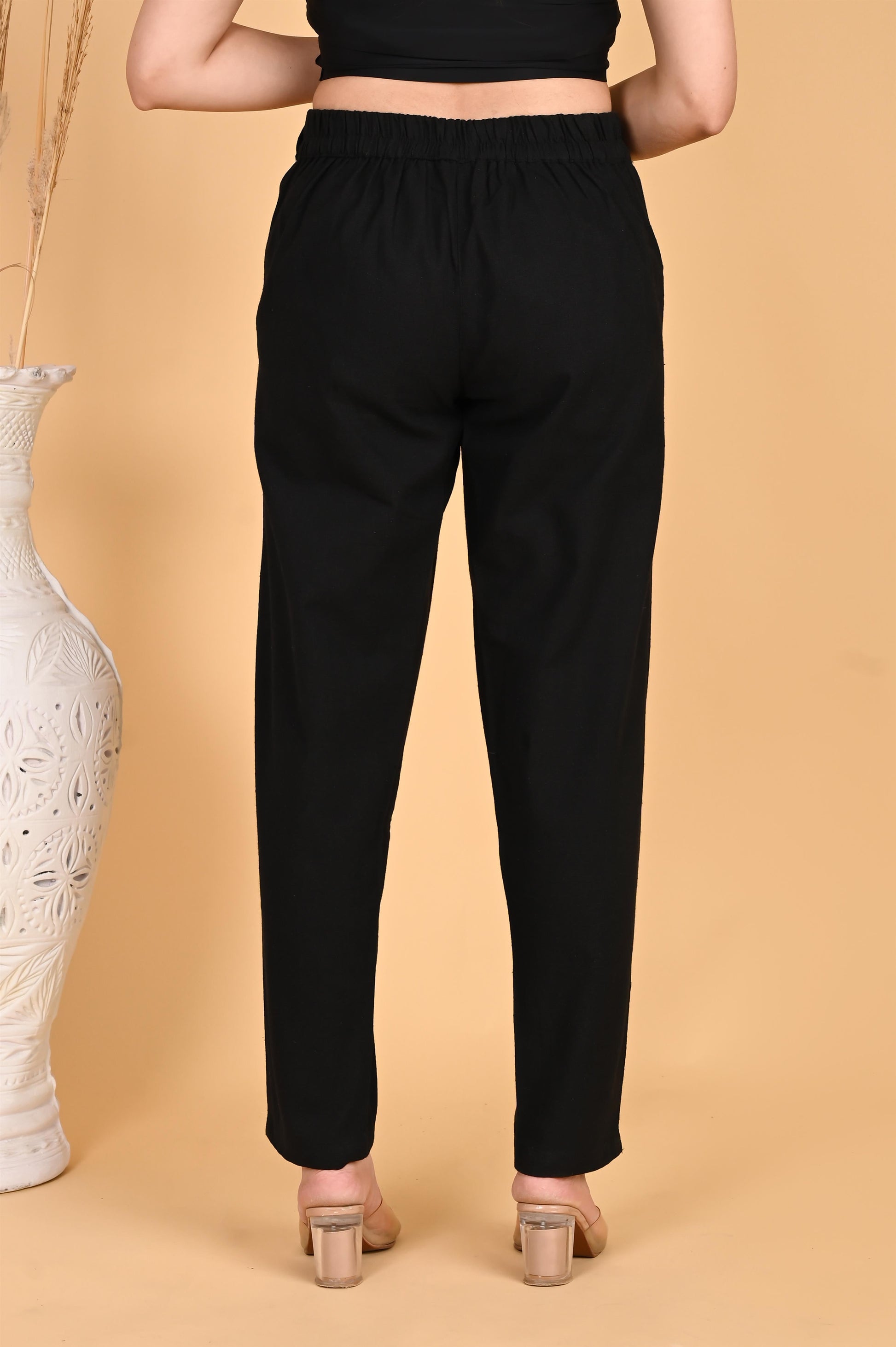 BLACK CLASSIC COTTON PANTS