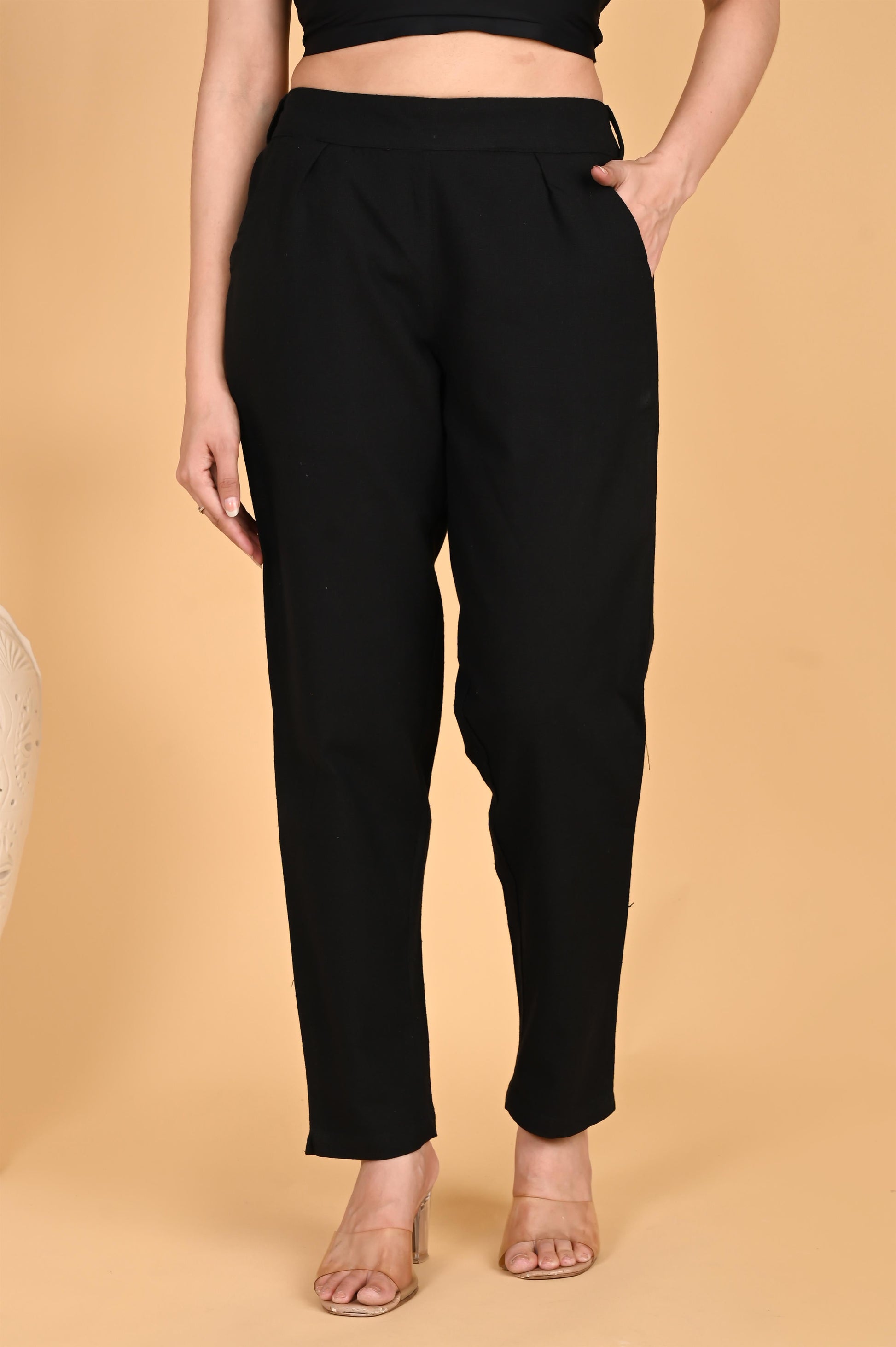 BLACK CLASSIC COTTON PANTS