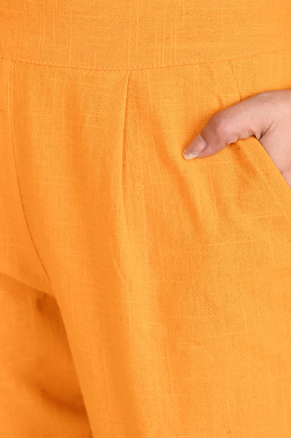 MUSTARD CLASSIC COTTON PANTS - SAFED DHAGA 