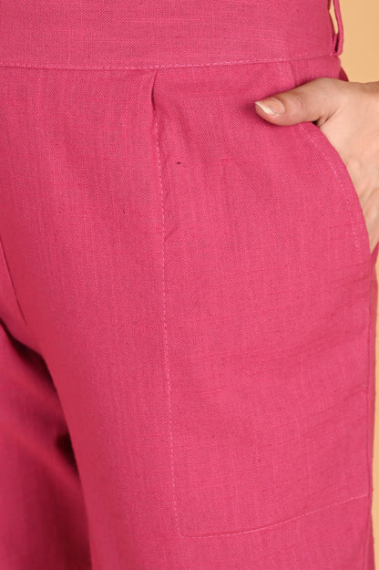 LIGHT PINK CLASSIC COTTON PANTS - SAFED DHAGA 