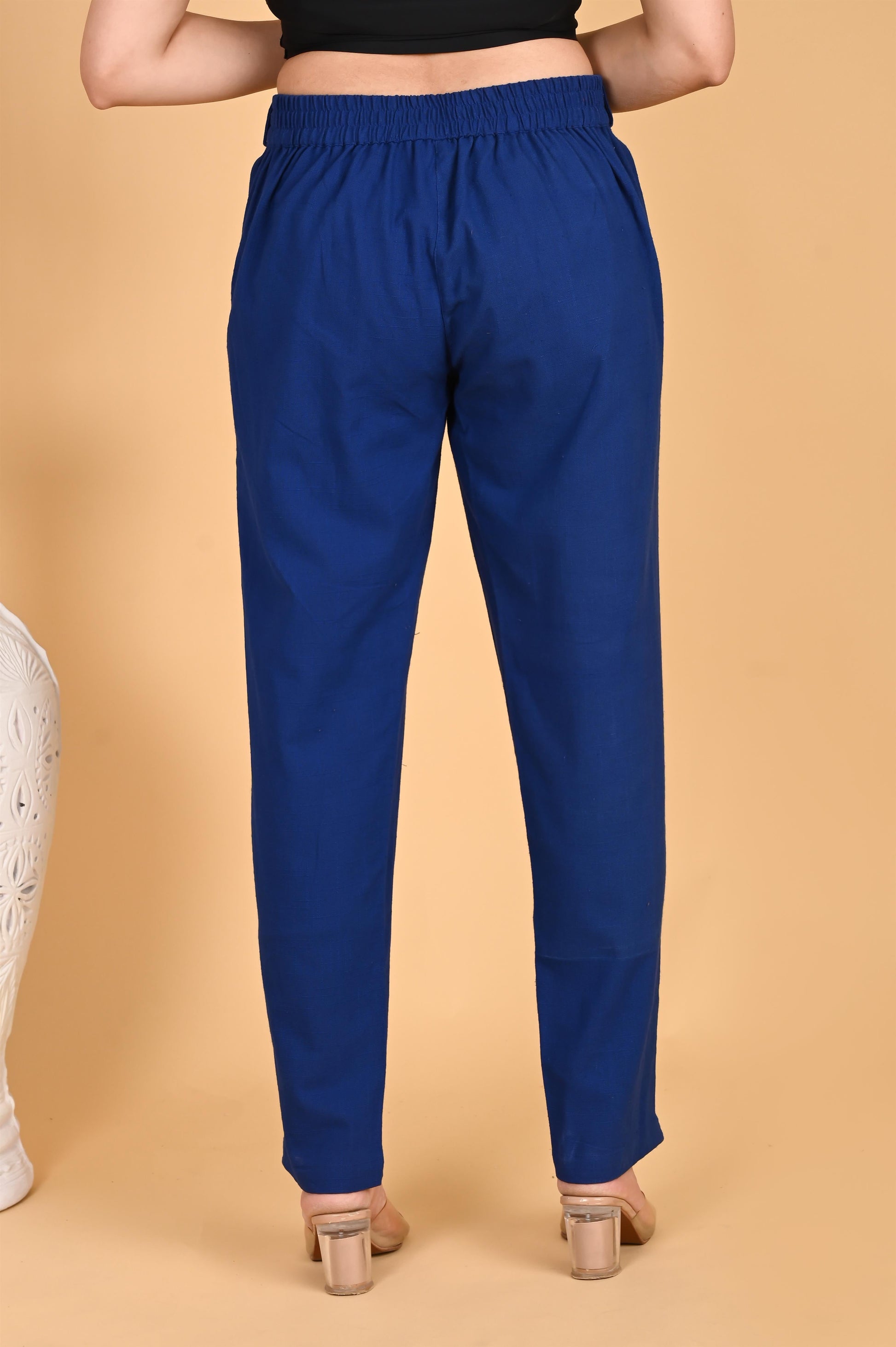ROYAL BLUE CLASSIC COTTON PANTS - SAFED DHAGA 