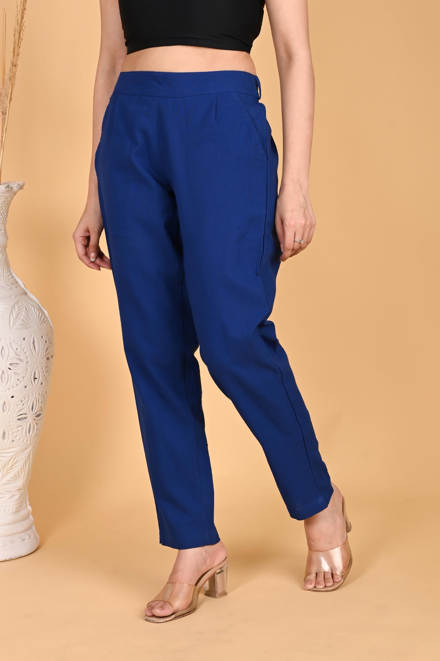 ROYAL BLUE CLASSIC COTTON PANTS - SAFED DHAGA 