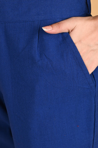 ROYAL BLUE CLASSIC COTTON PANTS - SAFED DHAGA 