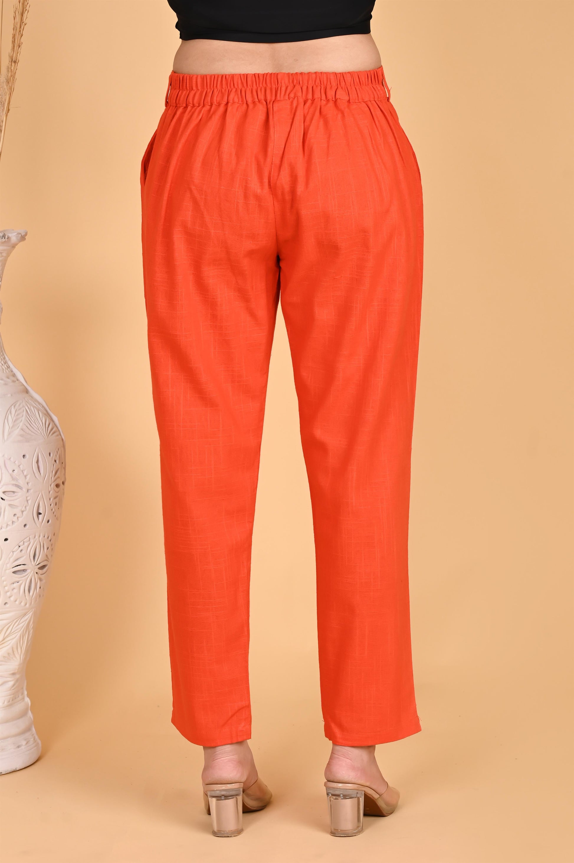 ORANGE CLASSIC COTTON PANTS - SAFED DHAGA 