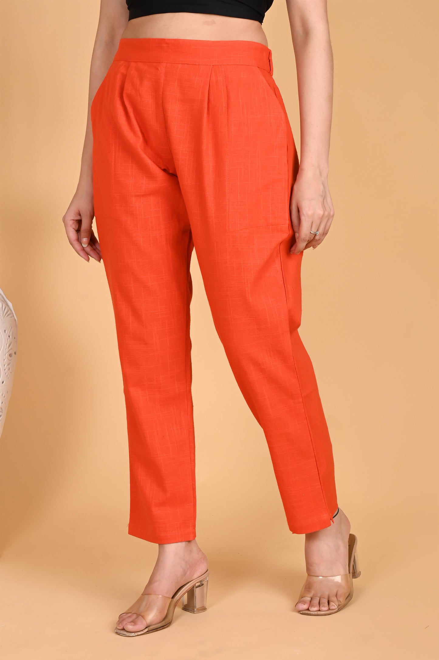ORANGE CLASSIC COTTON PANTS - SAFED DHAGA 