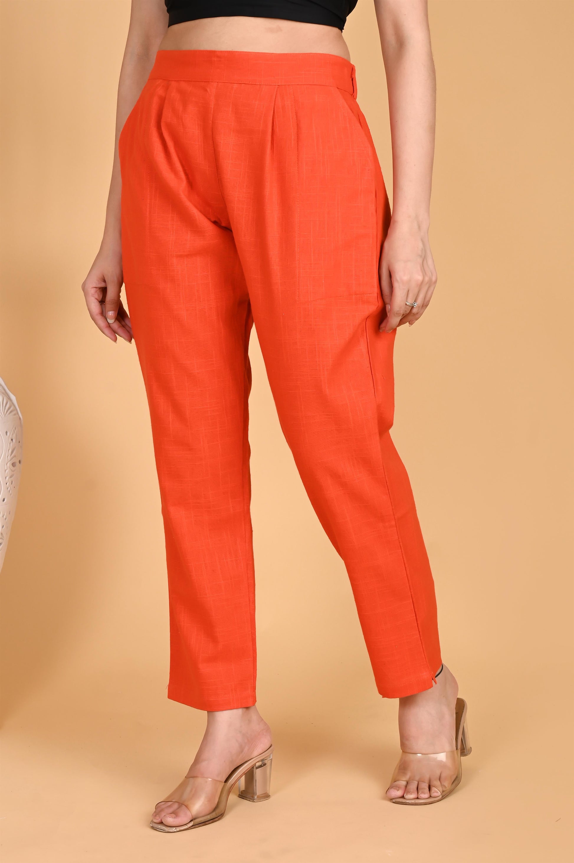 ORANGE CLASSIC COTTON PANTS - SAFED DHAGA 