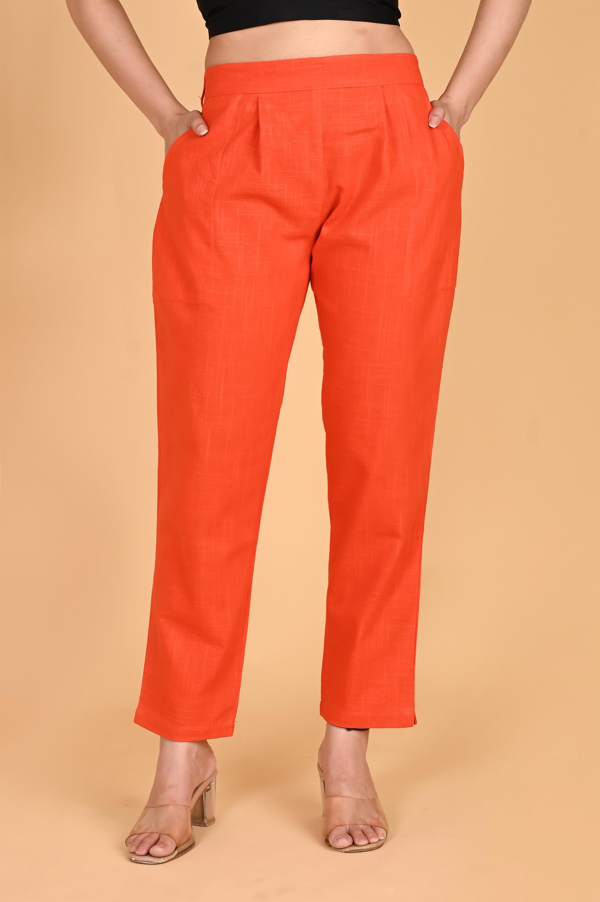 ORANGE CLASSIC COTTON PANTS - SAFED DHAGA 