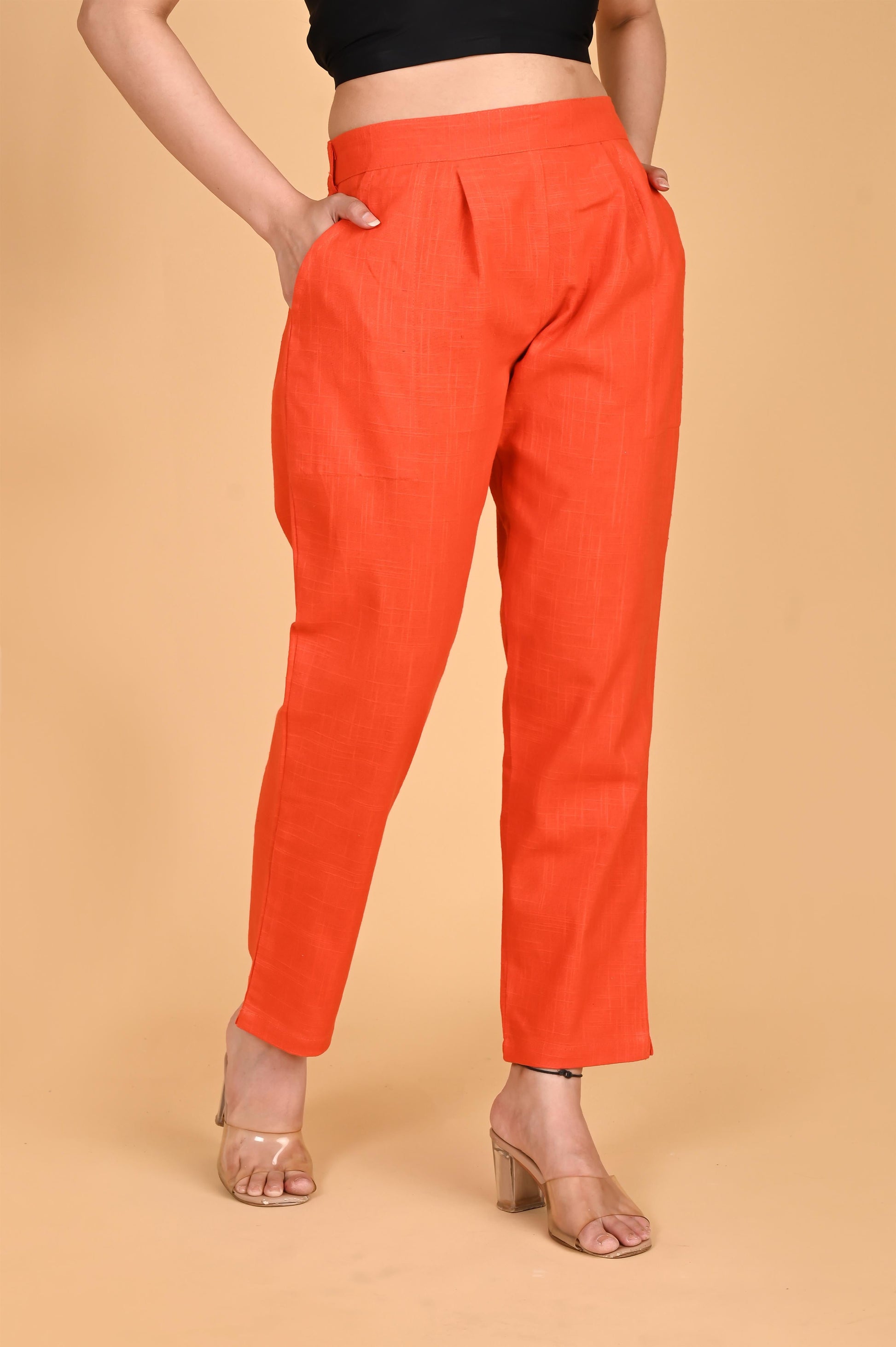 ORANGE CLASSIC COTTON PANTS - SAFED DHAGA 