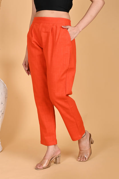 ORANGE CLASSIC COTTON PANTS - SAFED DHAGA 