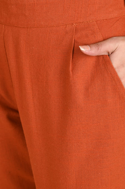 RUST CLASSIC COTTON PANTS - SAFED DHAGA 