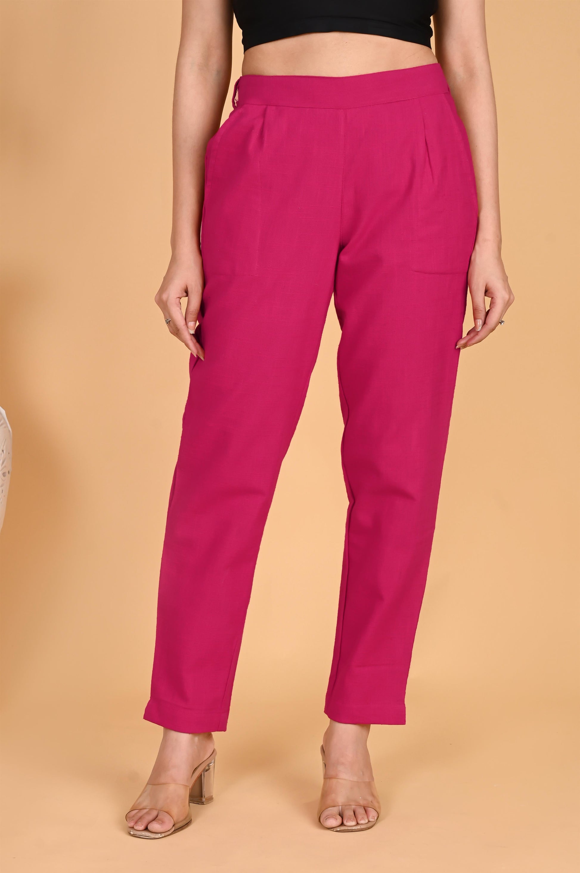 PINK CLASSIC COTTON PANTS - SAFED DHAGA 