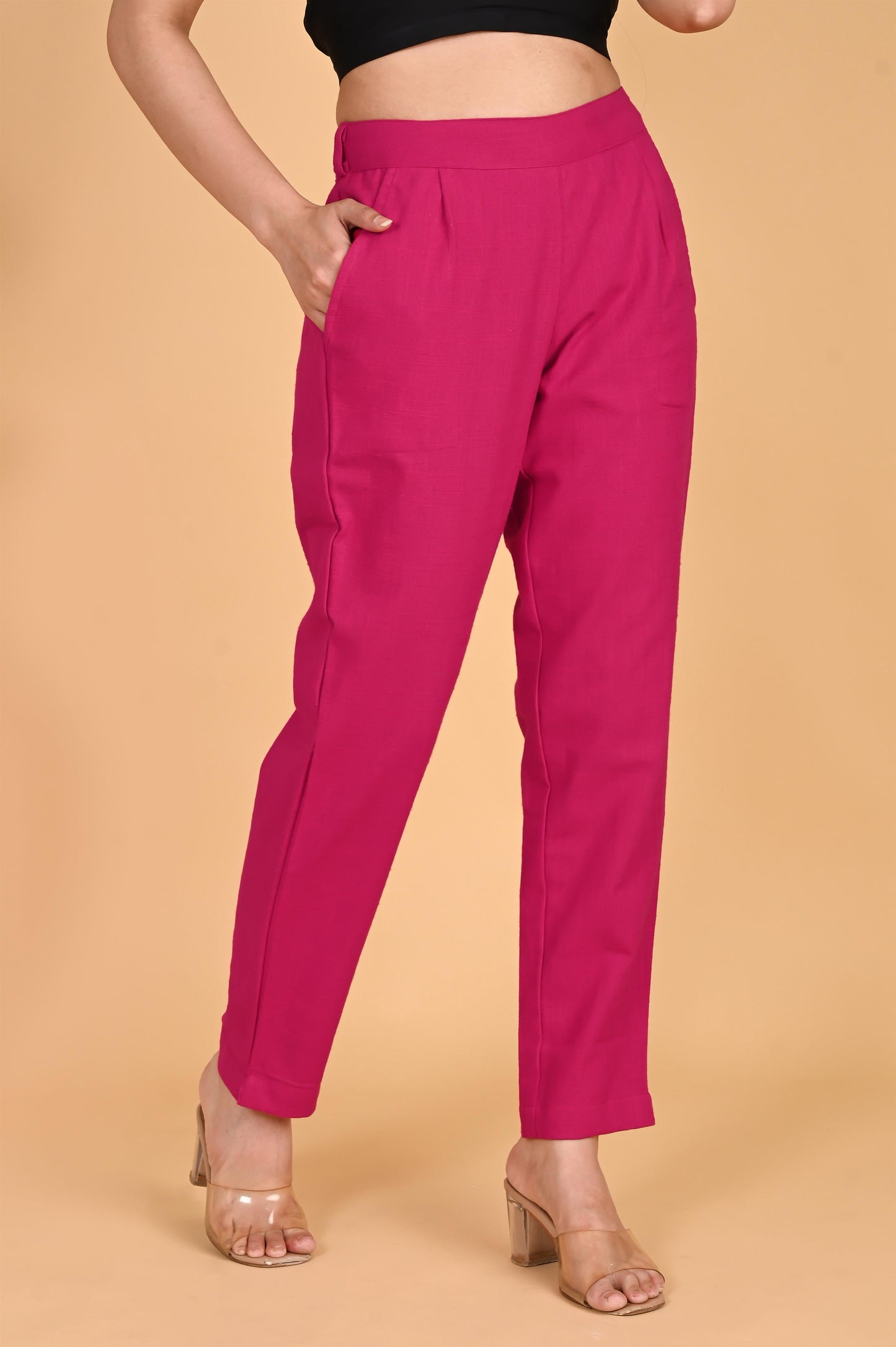 PINK CLASSIC COTTON PANTS - SAFED DHAGA 