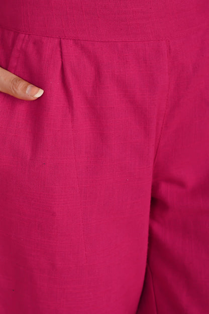 PINK CLASSIC COTTON PANTS - SAFED DHAGA 