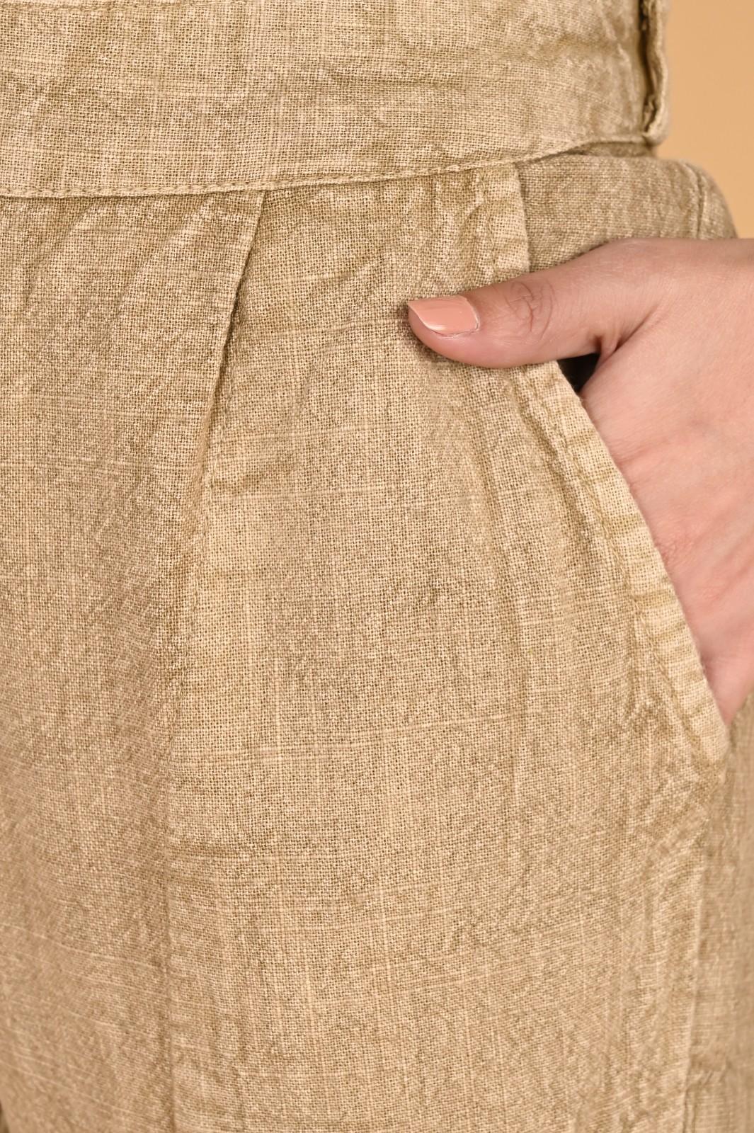 GREY DENIM COTTON PANTS - SAFED DHAGA 