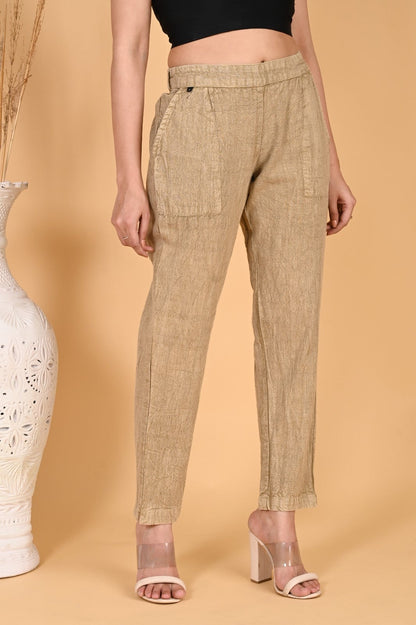 GREY DENIM COTTON PANTS - SAFED DHAGA 