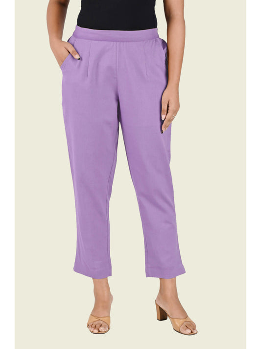 LILAC COTTON PANTS - SAFED DHAGA 