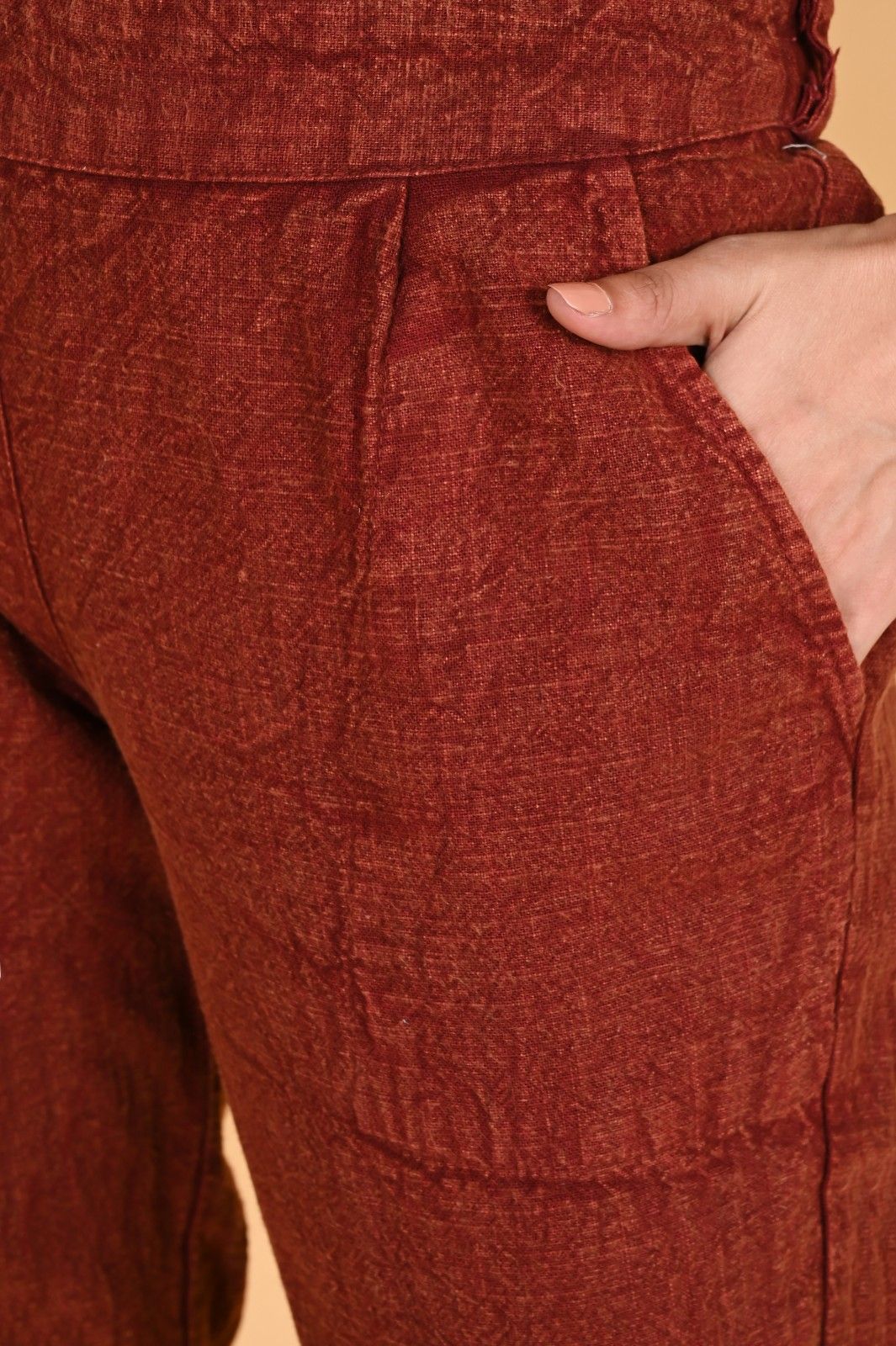 GREY DENIM COTTON PANTS - SAFED DHAGA 